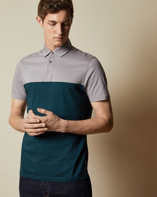 colour block polo shirt