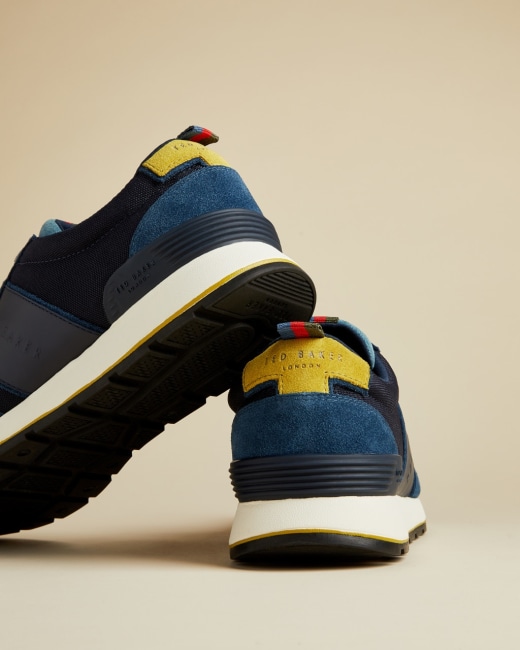 Textile and suede trainers - Dark Blue 