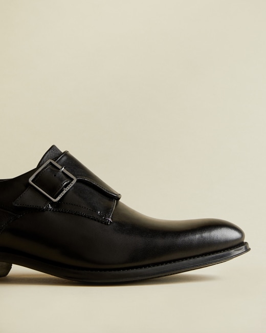black leather smart shoes