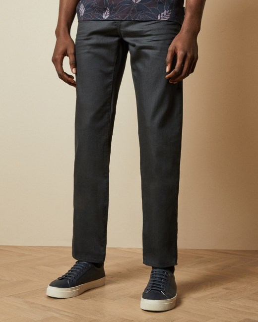 Original fit cotton printed hem jeans 