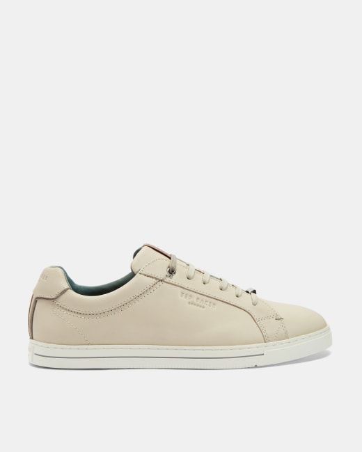 Burnished leather trainer - White 