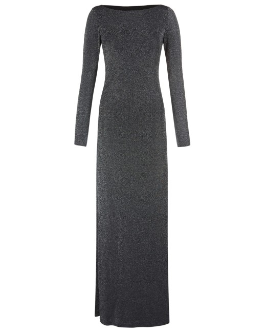 black shimmer maxi dress