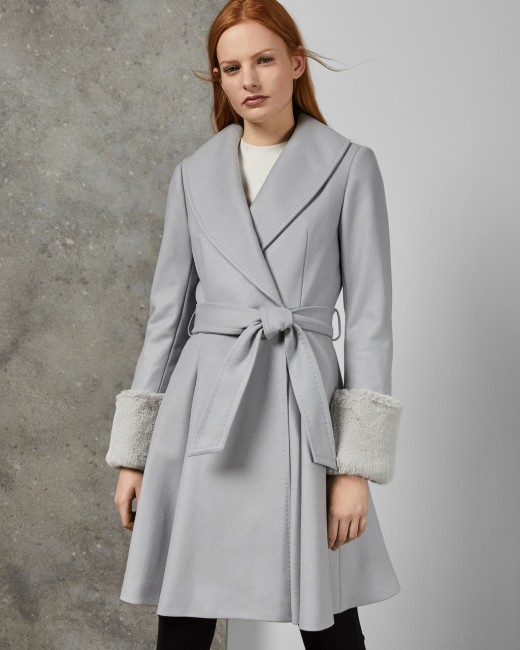 ted baker grey wrap coat