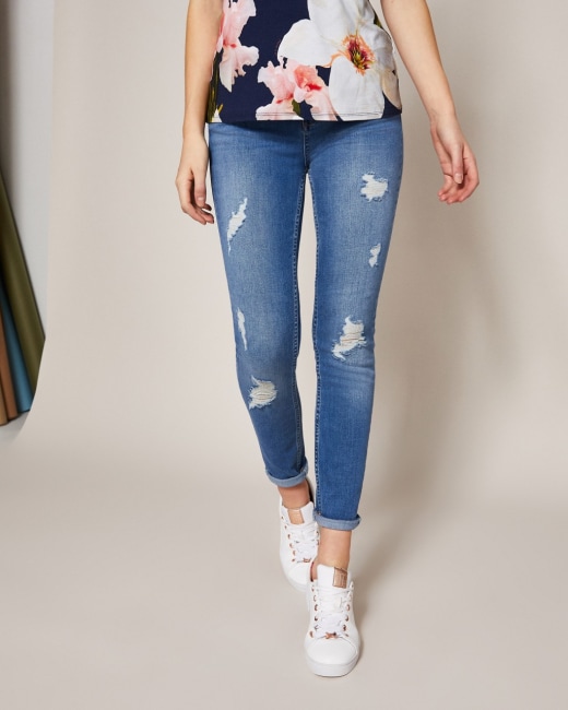Ripped skinny jeans - Mid Blue | Outlet 