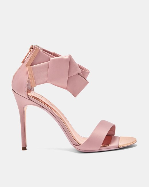 pale pink satin heels