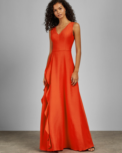 dark orange long dress