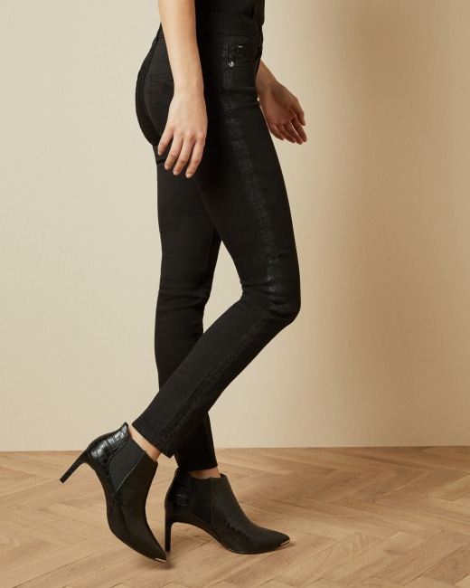 black sparkle skinny jeans