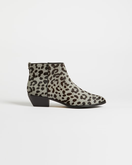 Leopard print ankle boots - Grey 