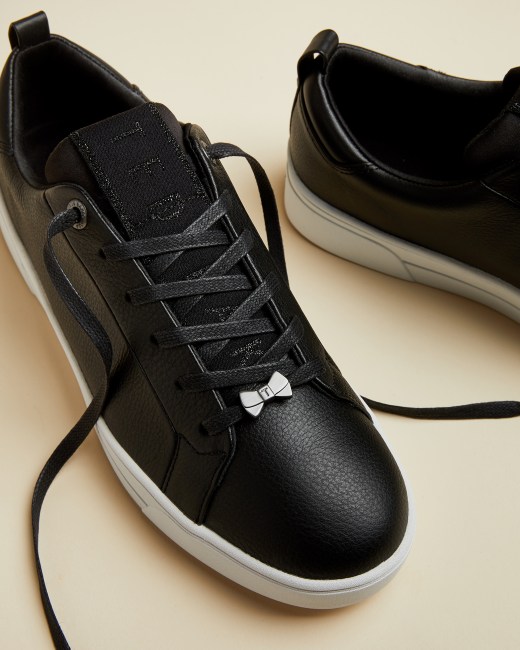 all black leather trainers womens