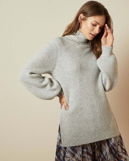 chunky knit roll neck jumper