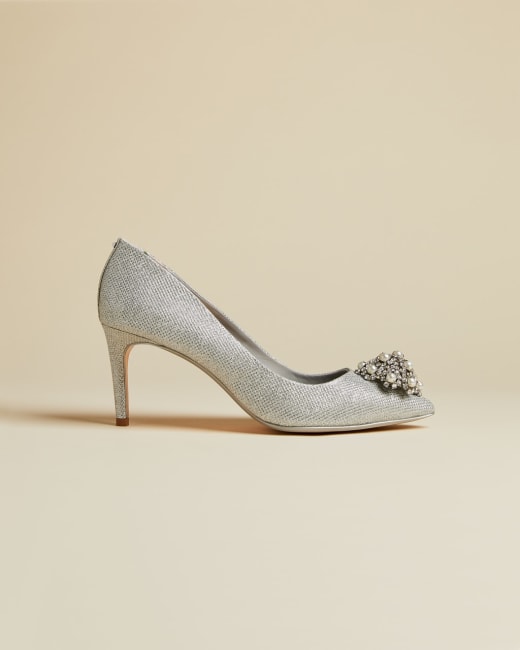 silver grey court shoes uk