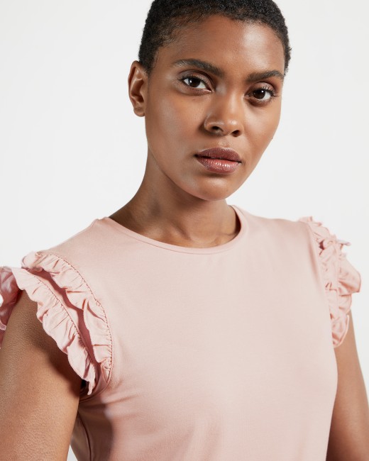 ted baker pink frill top