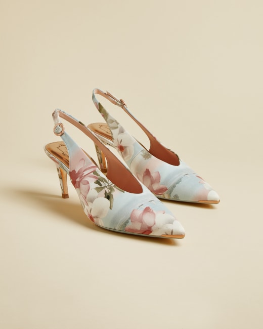 floral slingback shoes