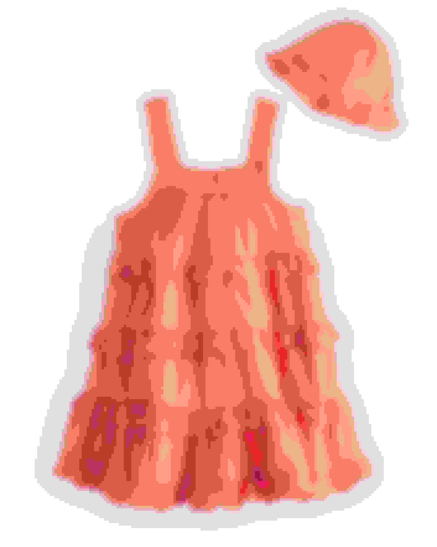 Coral Tiered Frilly Dress With Hat Ted Baker