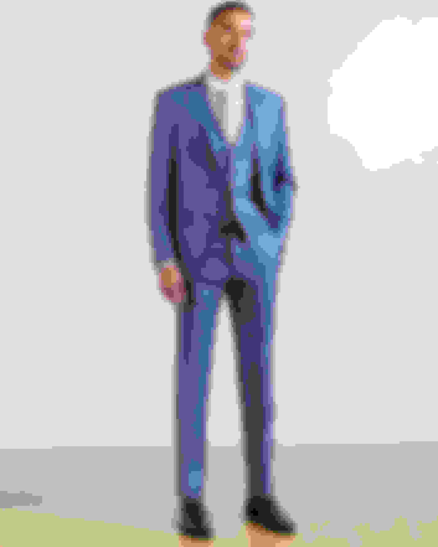 LT-BLUE Debonair sharkskin wool suit trousers Ted Baker