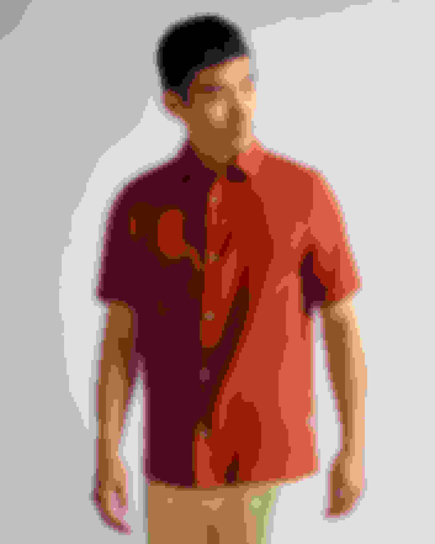 Burnt Red Short Sleeve Seersucker Shirt Ted Baker