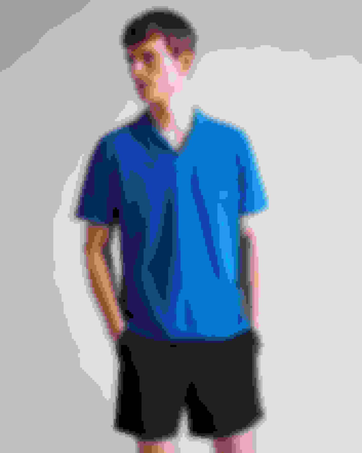 Medium Blue Short Sleeve Revere Collar Polo Shirt Ted Baker