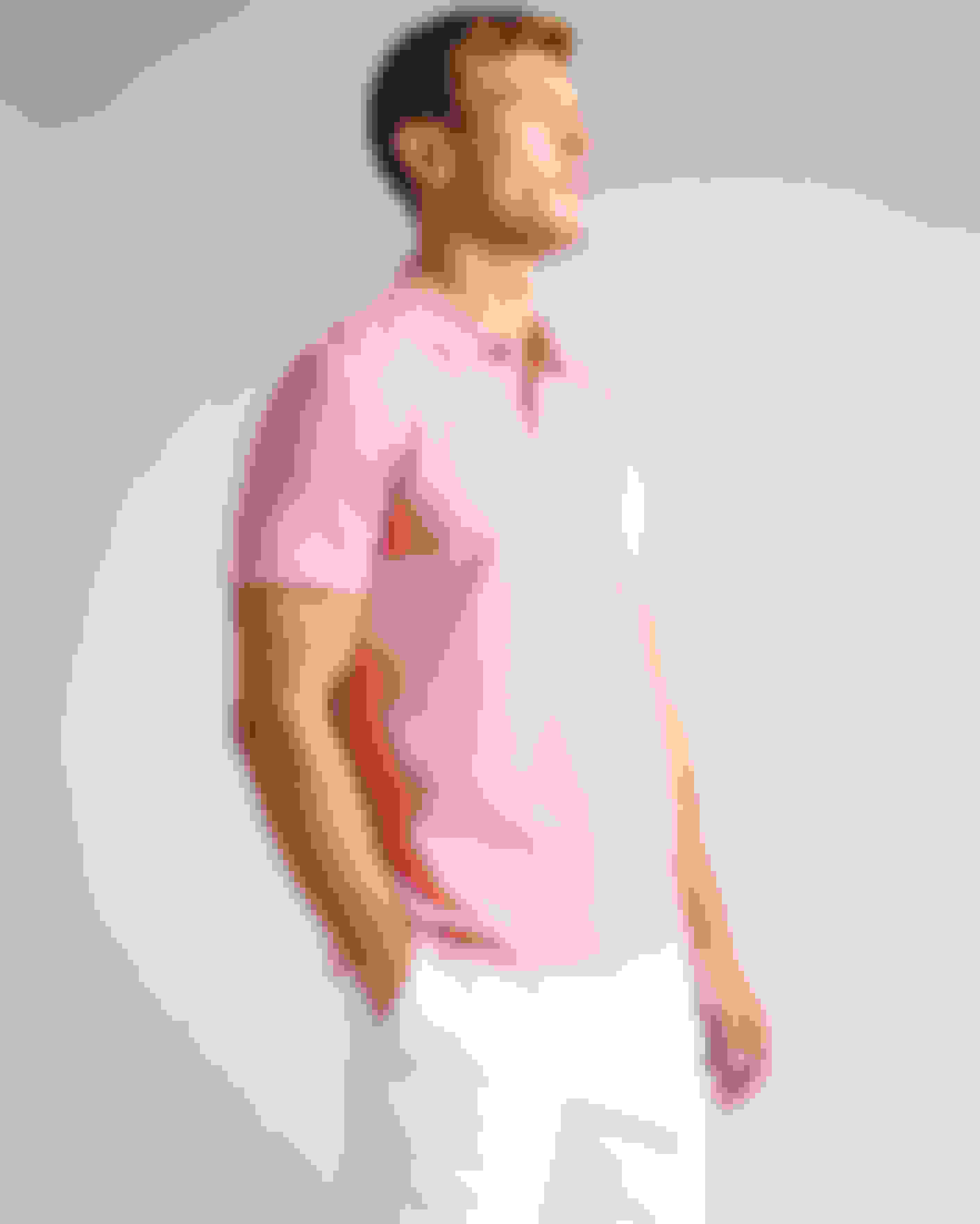 Medium Pink Mini Jacquard Stitch Polo Shirt Ted Baker
