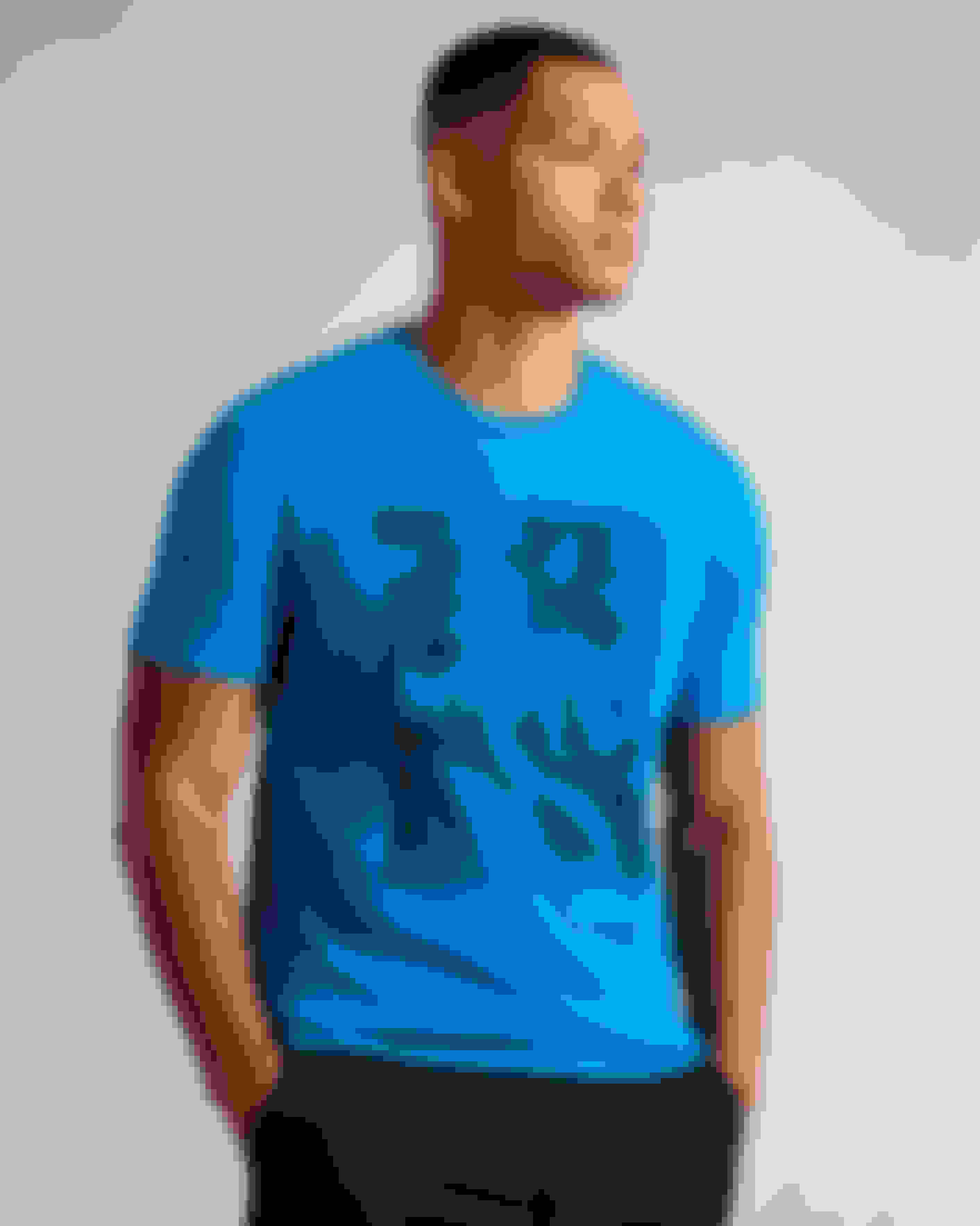 Blue Short Sleeve Regular Fit Abstract Print T-Shirt Ted Baker