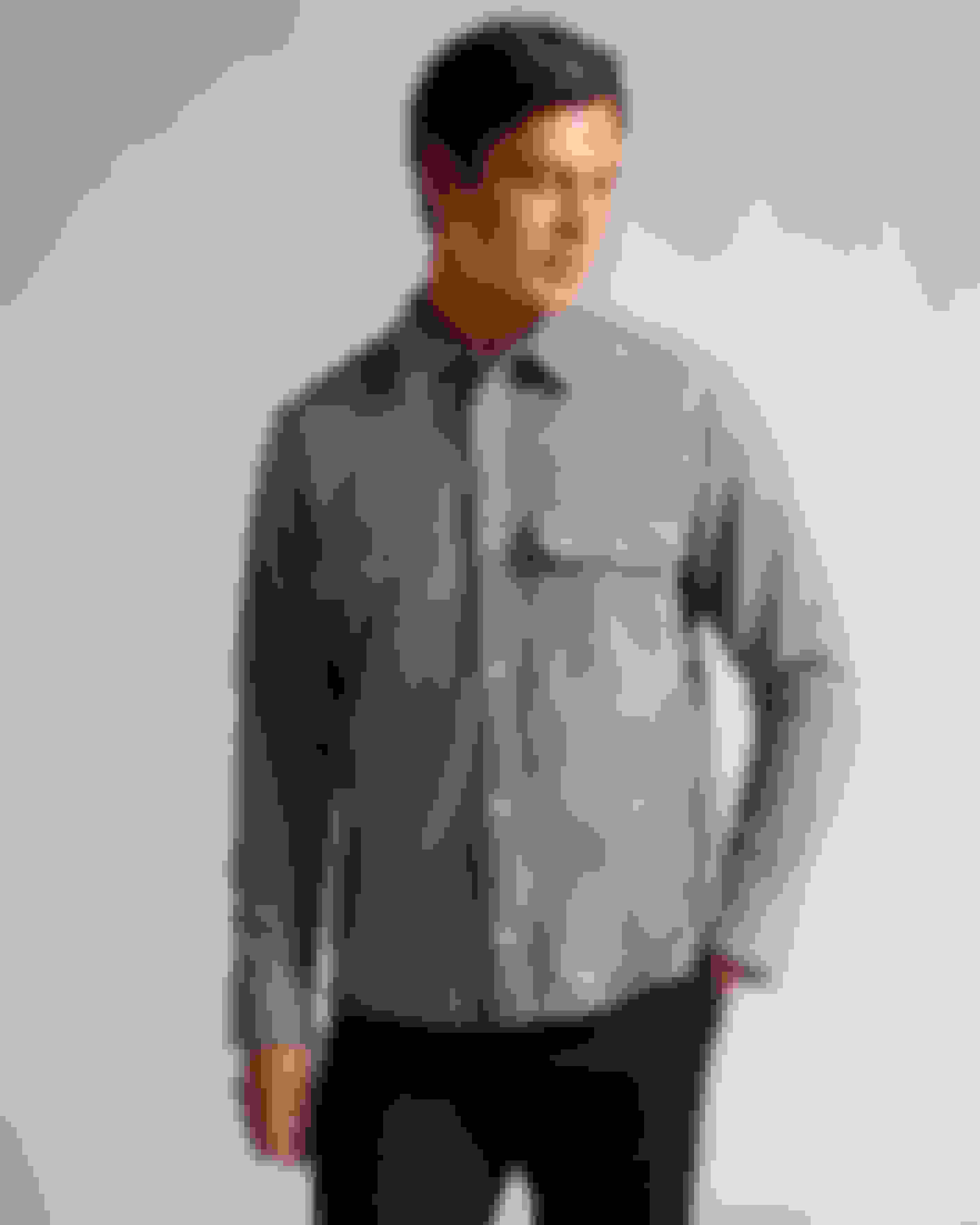 Grey Long Sleeve Wool Blend Overshirt Ted Baker