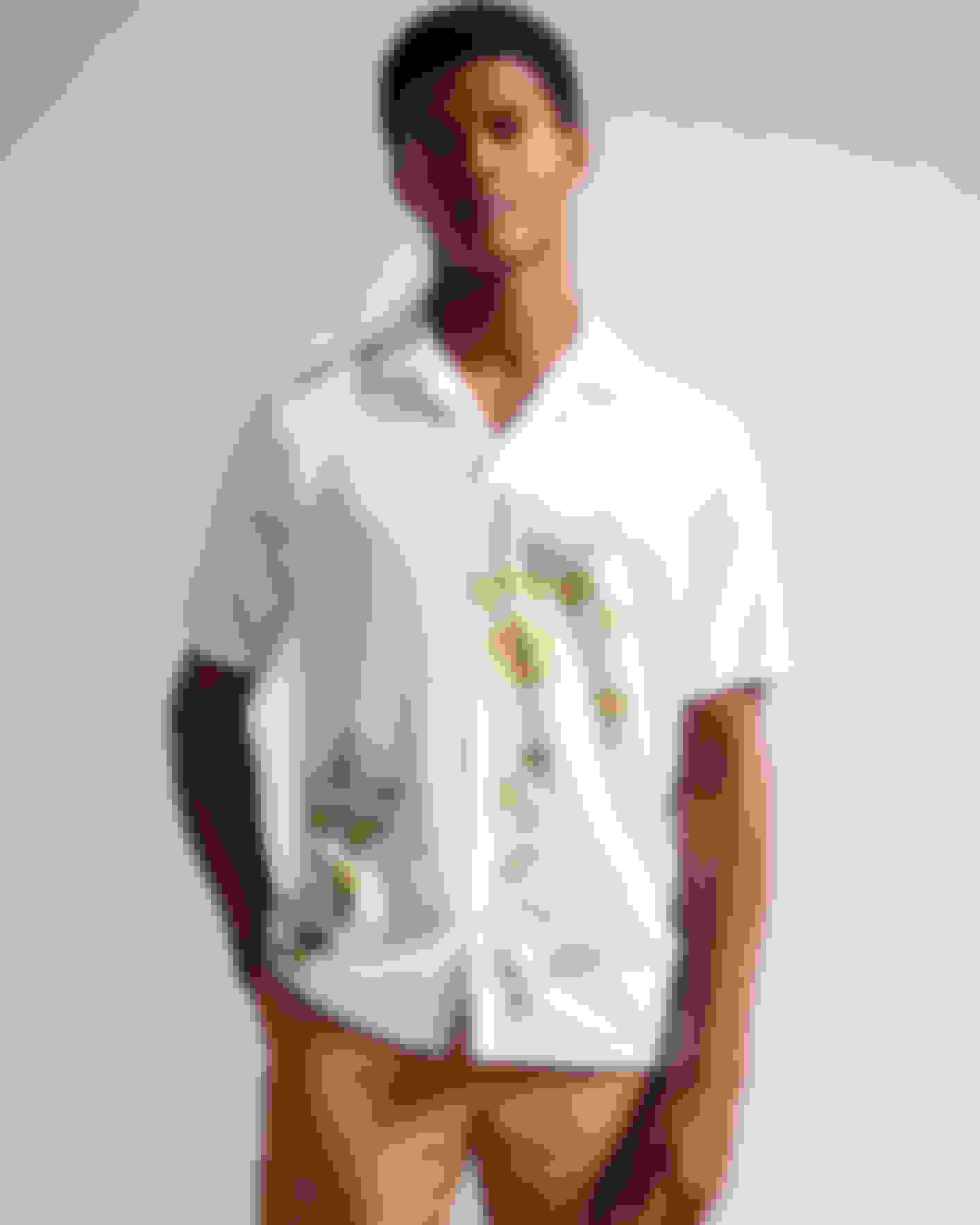 Blanc Chemise à manches courtes col cubain imprimé floral Ted Baker