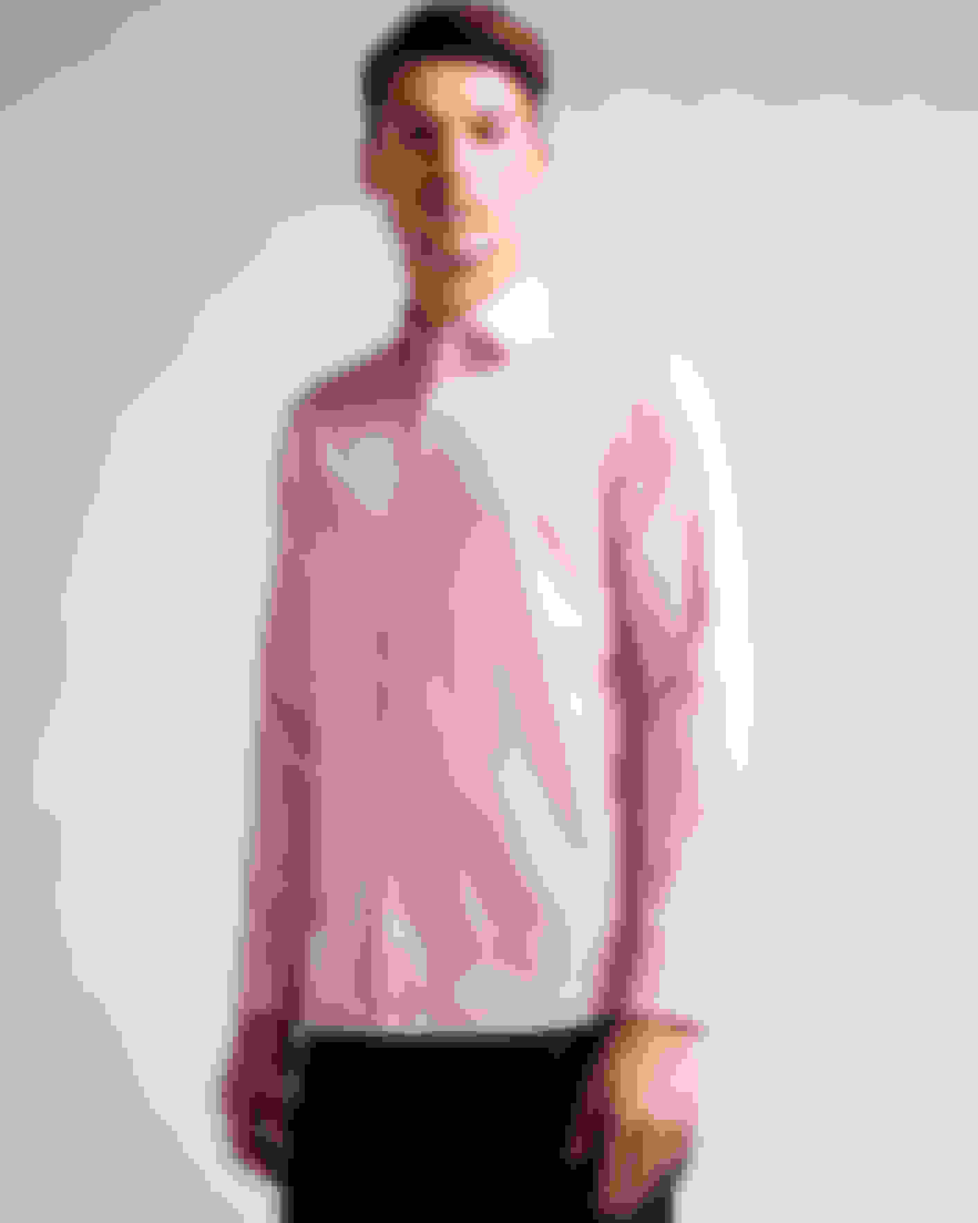 Blasses rosa Bedrucktes Hemd mit geometrischem Muster Ted Baker