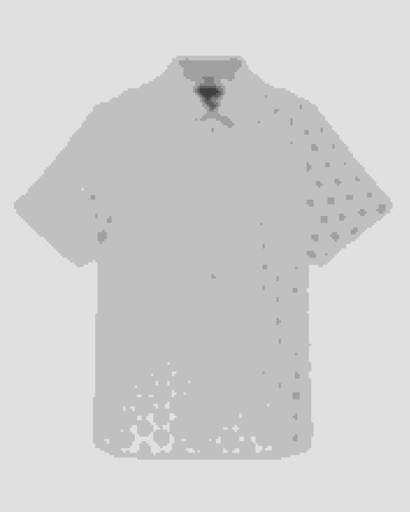 Androgynous White Geometric Short-Sleeve Shirt