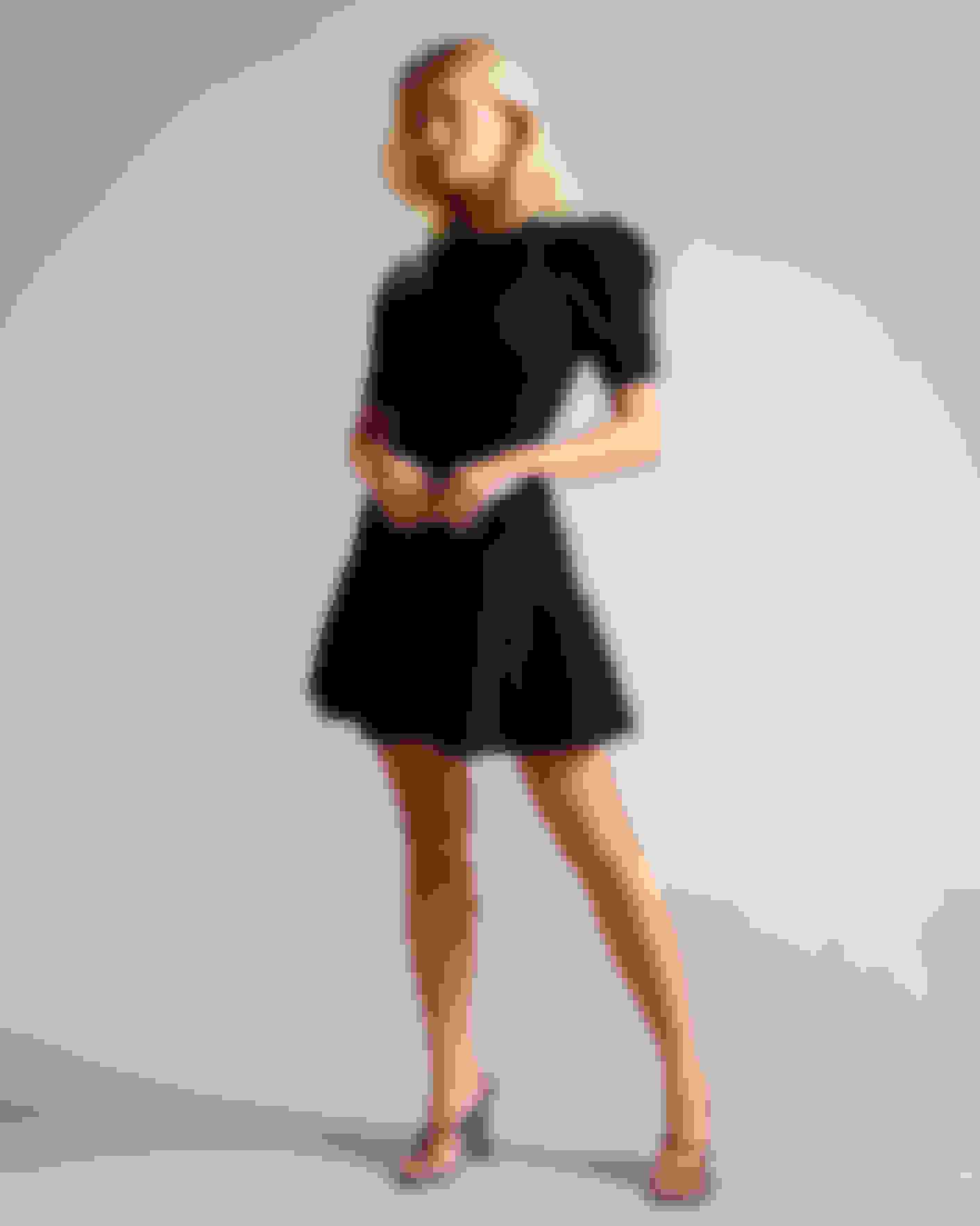 Noir Mini robe à manches courtes ballon Ted Baker
