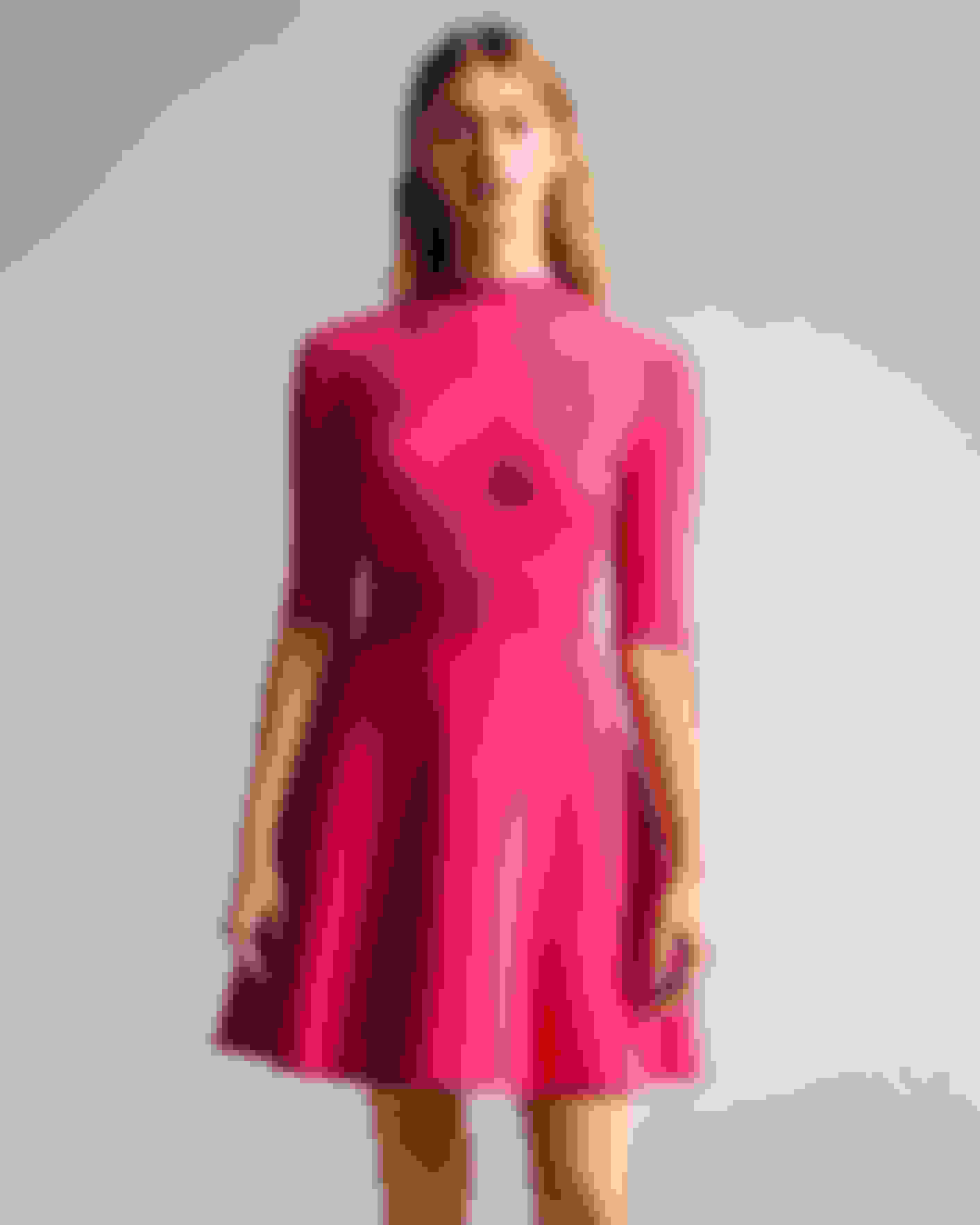 Deep-Pink Engineered Skater Dress Ted Baker