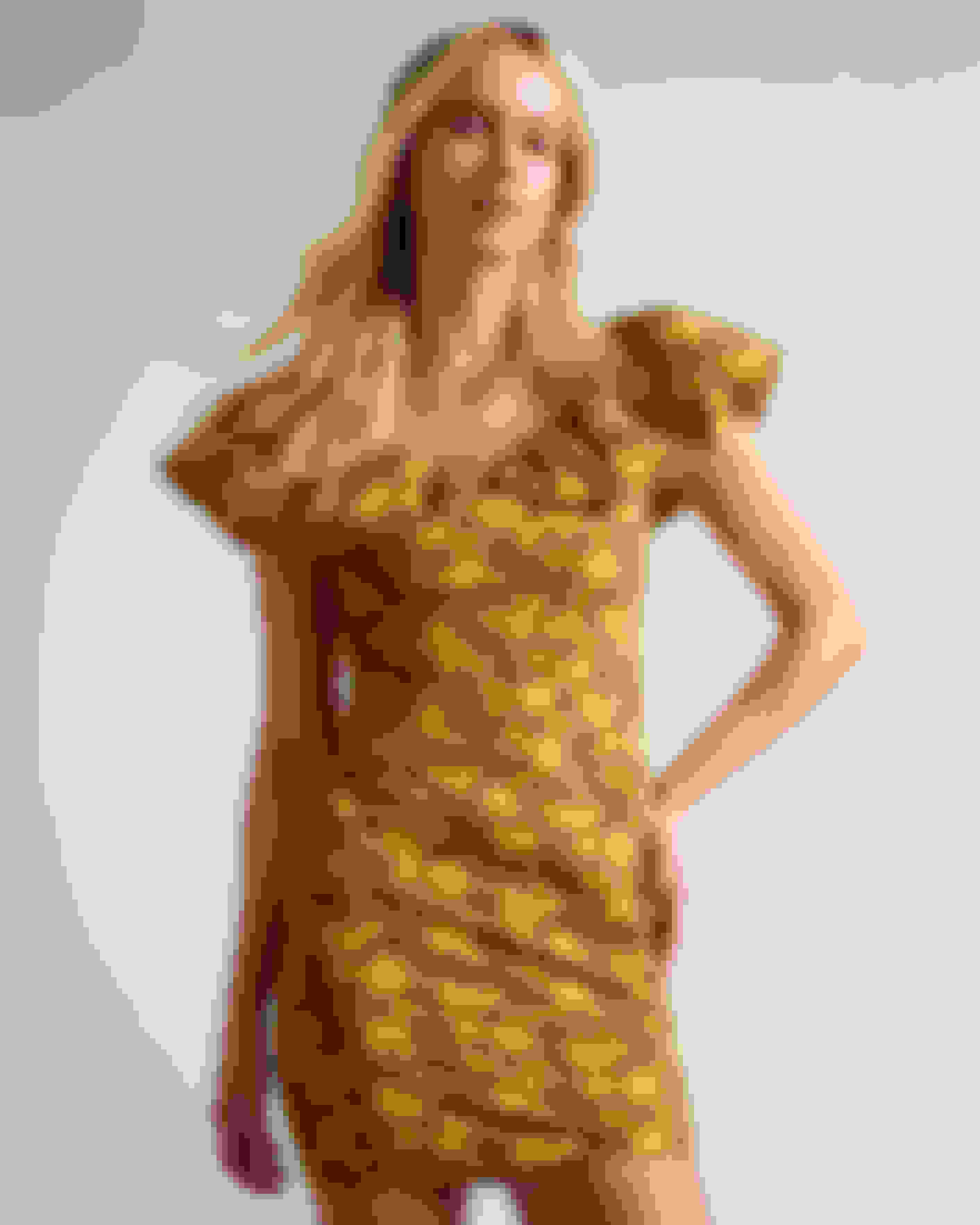 Medium Yellow Printed Seersucker Mini Dress Ted Baker