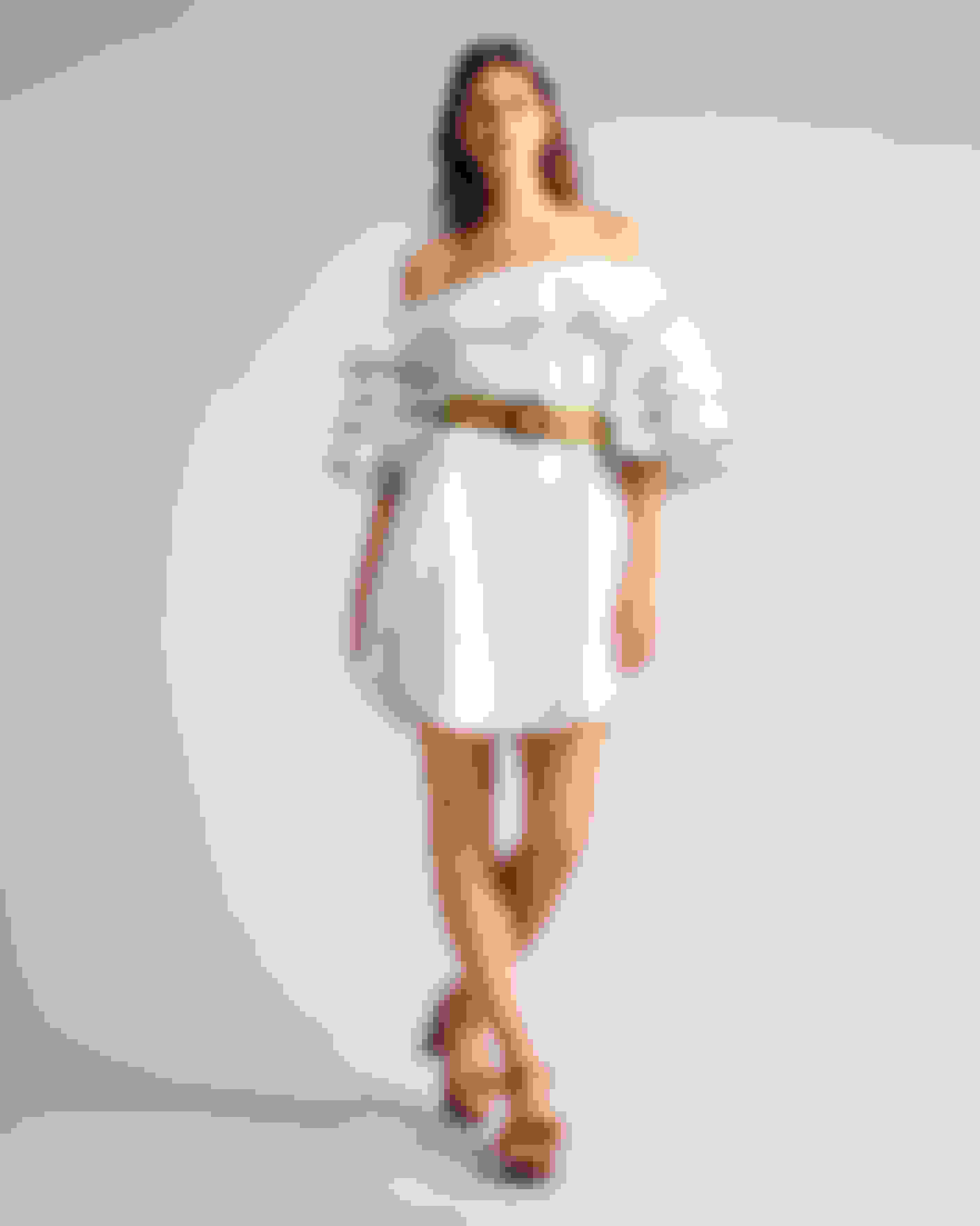 White Belted Ruffle Mini Dress Ted Baker