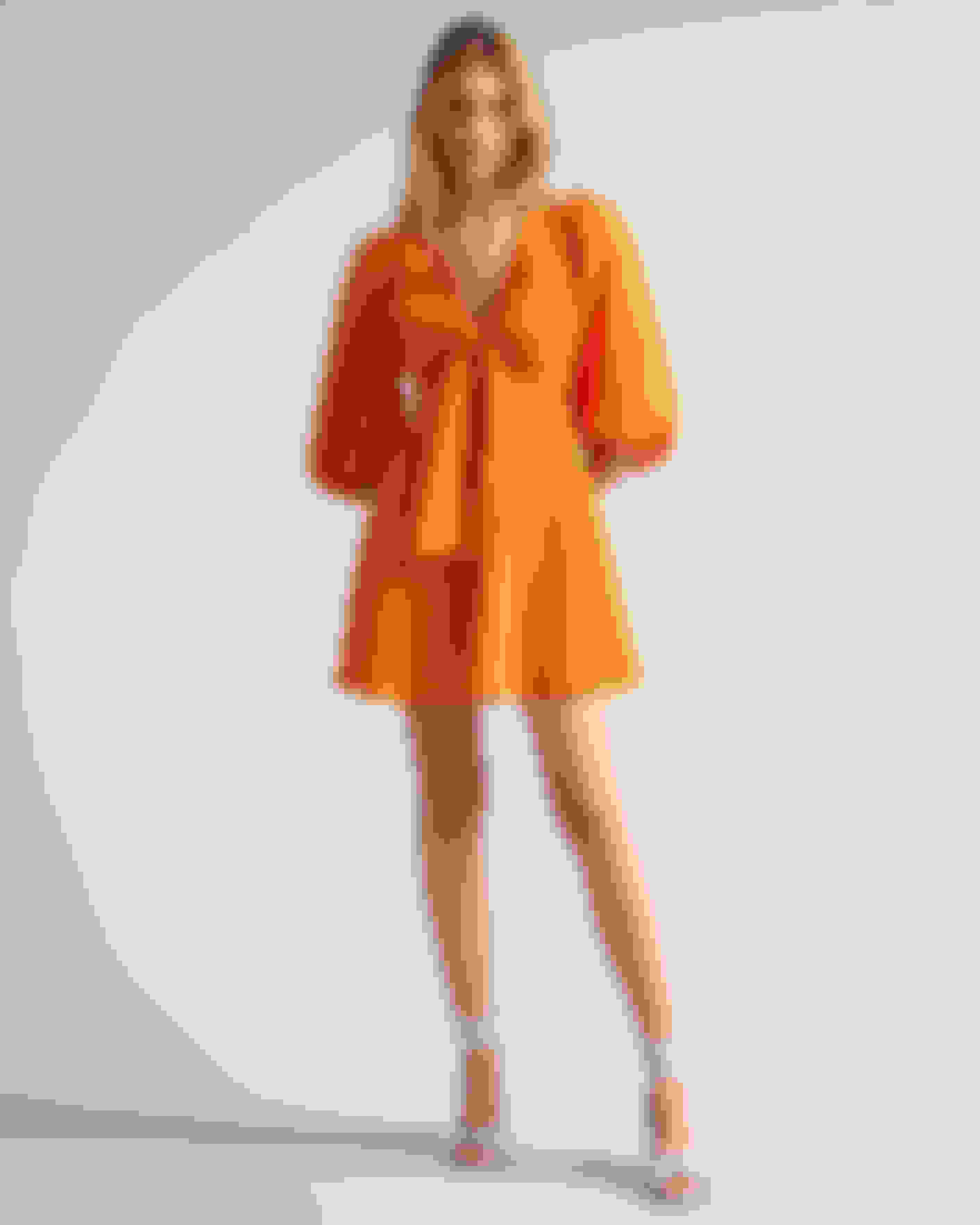 Orange Minikleid mit Ballonärmeln Ted Baker