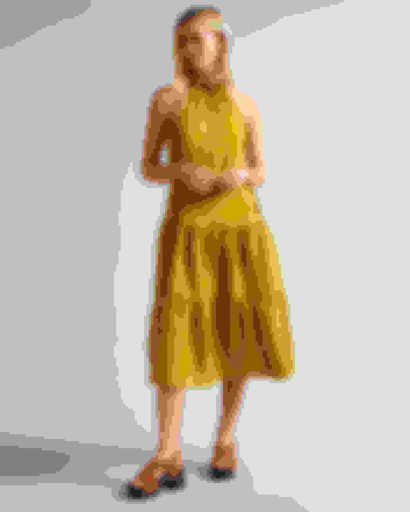 Medium Yellow Drawstring Waist Halterneck Dress Ted Baker