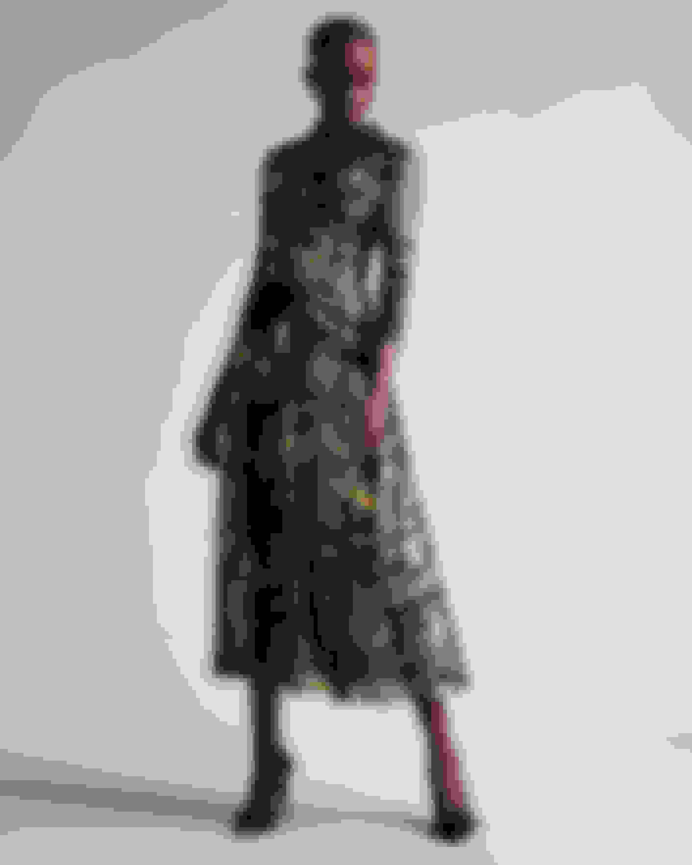 Schwarz Metallisches Midaxi Kleid mit abstraktem Muster Ted Baker