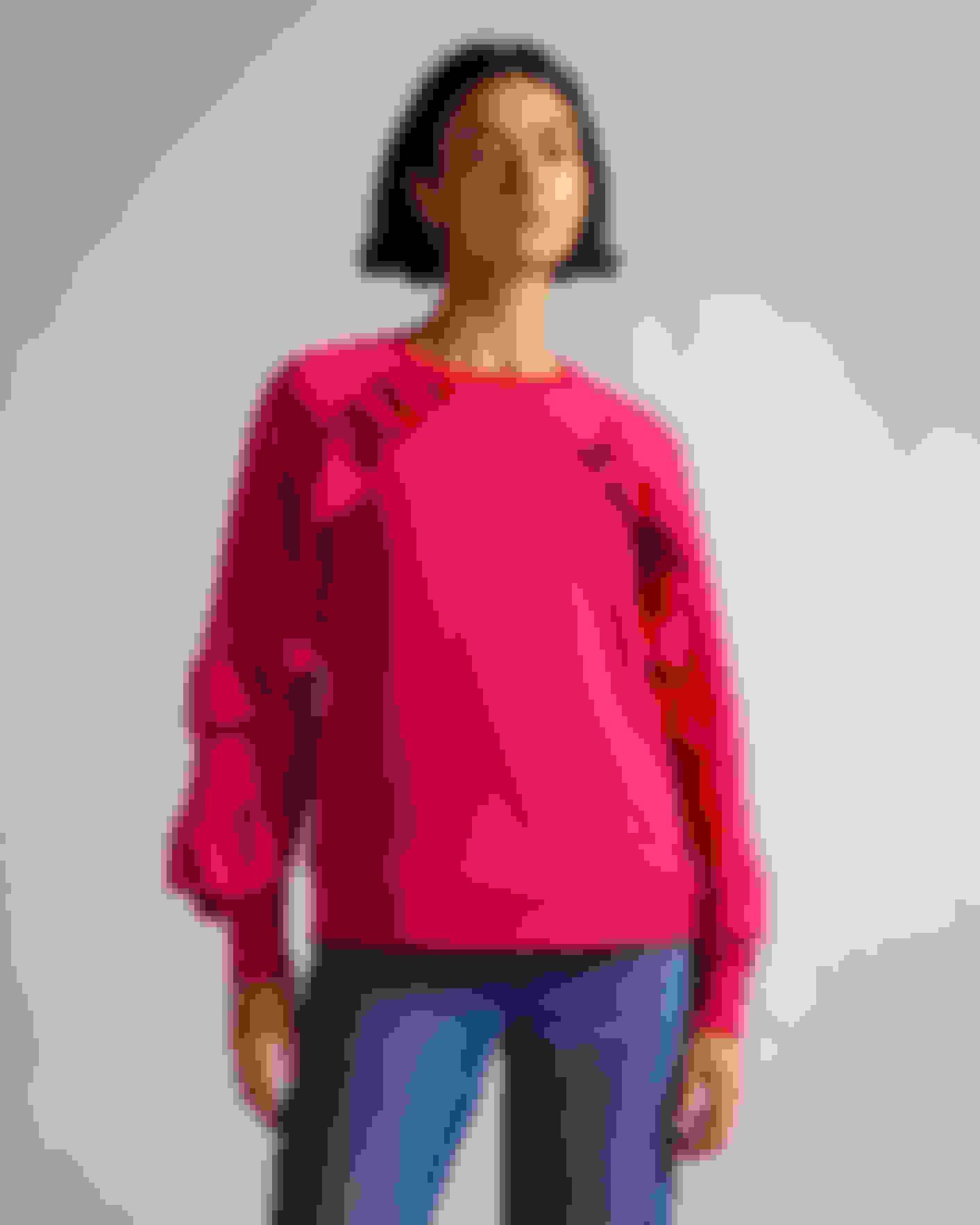 Deep-Pink Frill Sleeve Sweatshirt Ted Baker