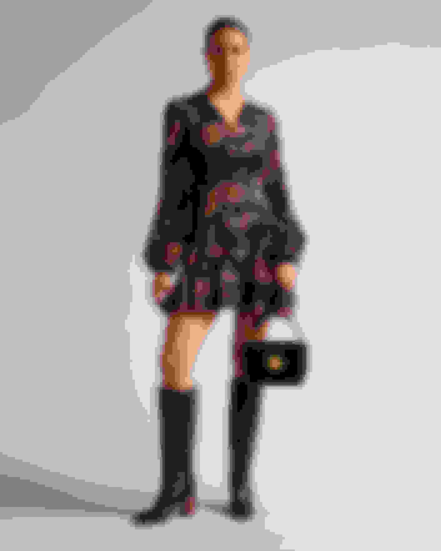 Black Ruffle Asymmetric Mini Dress Ted Baker