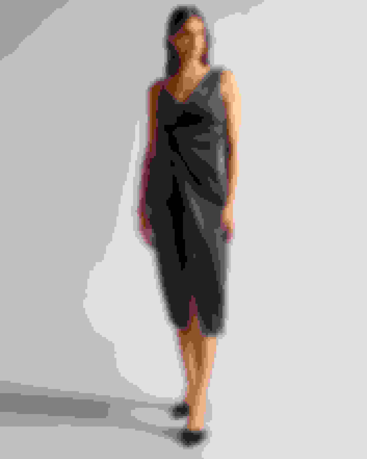 Schwarz Asymmetrisches Slip-Kleid mit Taillendetail Ted Baker