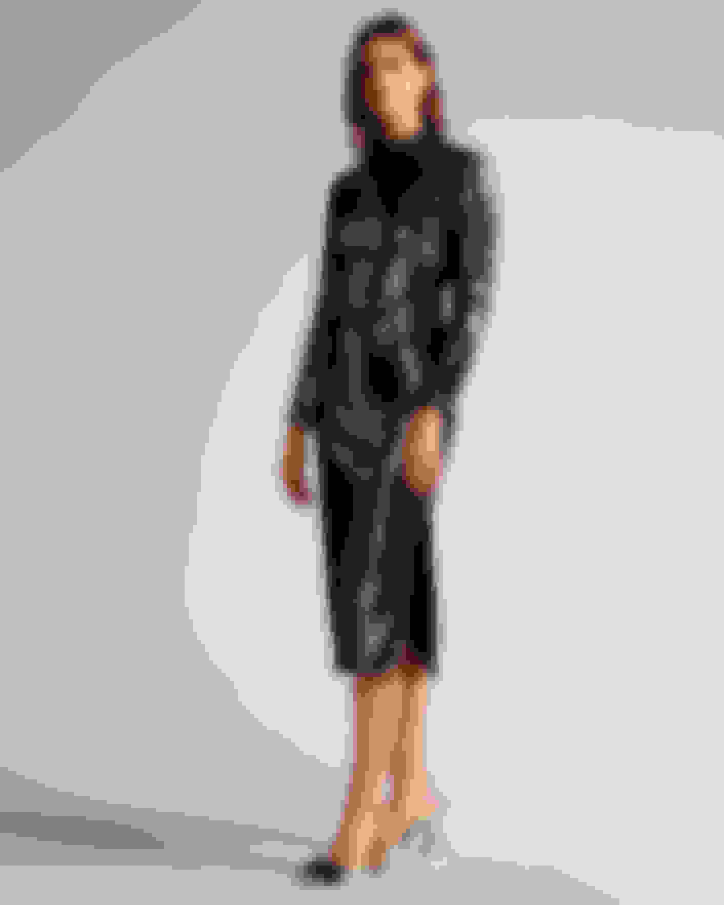 Dark Brown Long Sleeve Sequin Tube Dress Ted Baker