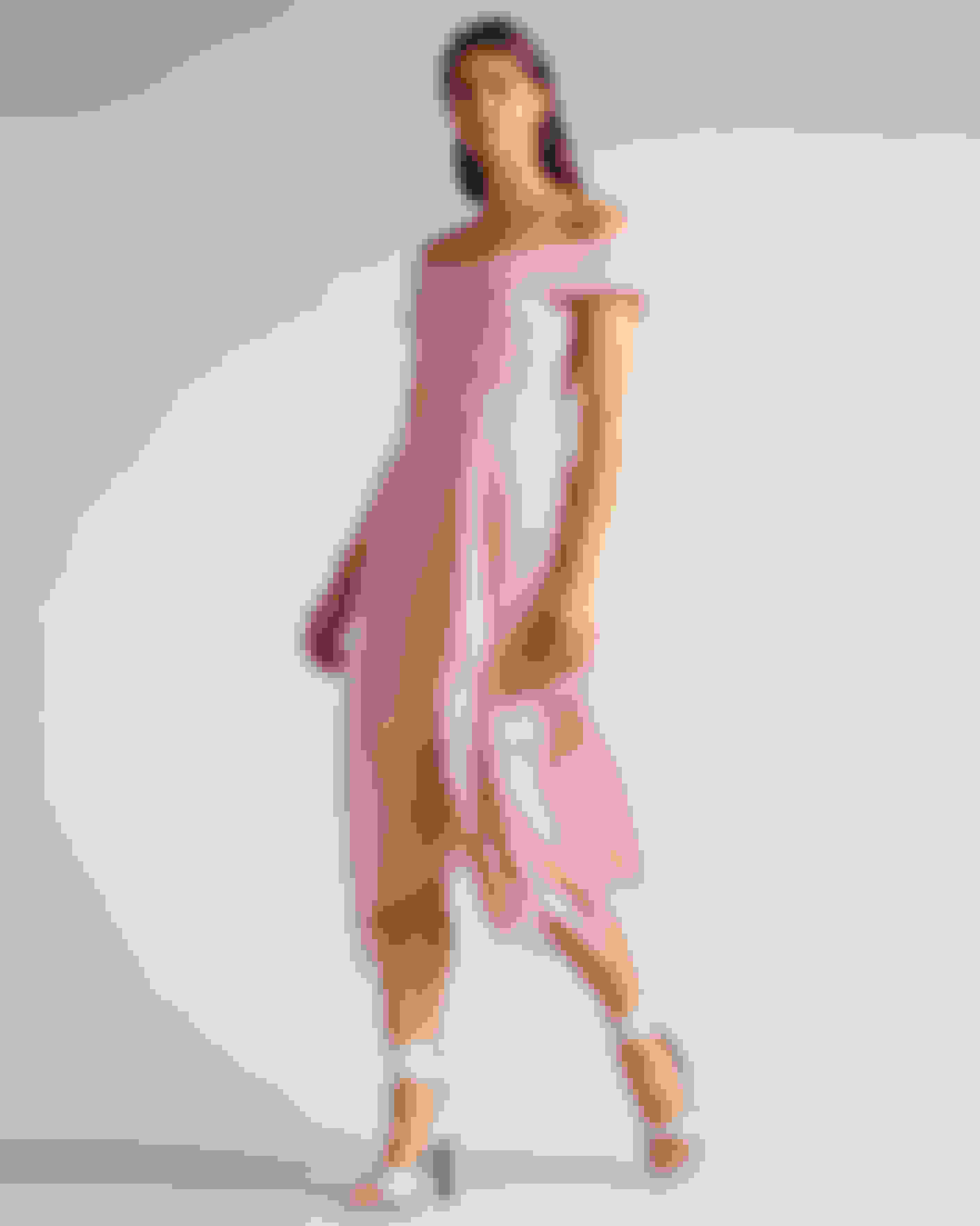 Dusky Pink Bardot Midi Dress With Ruffle Skirt Ted Baker