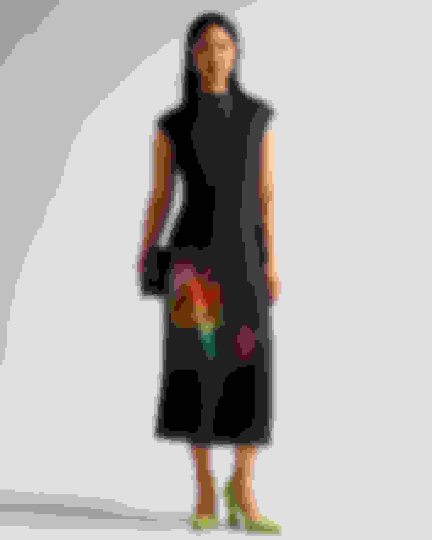 Black Slip Midi Dress With Pleated Neckline Ted Baker
