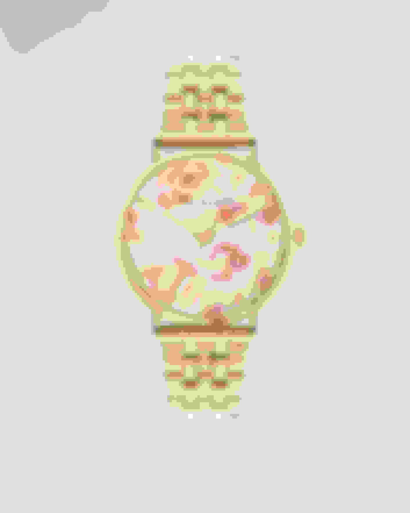 Gold Colour Vintage Floral Printed Dial Watch Ted Baker