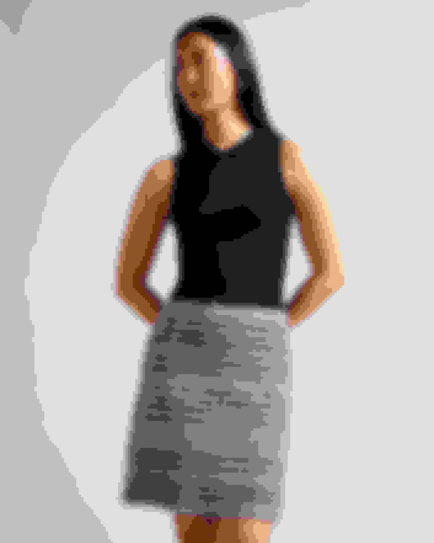 Schwarz Shift-Kleid mit gestricktem Torso Ted Baker