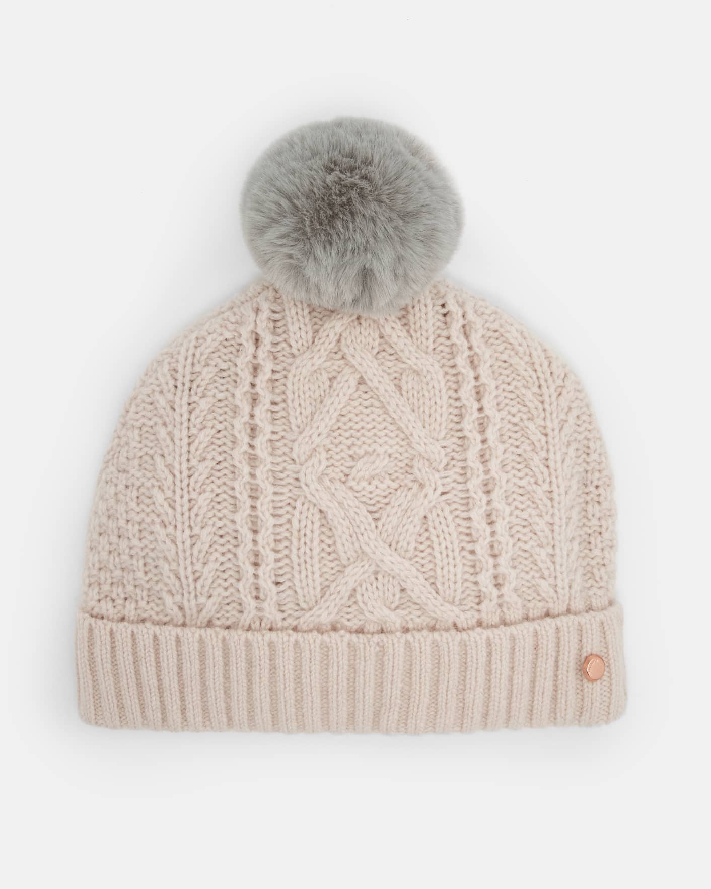 NUDE-PINK Knitted wool pom pom hat and socks set Ted Baker