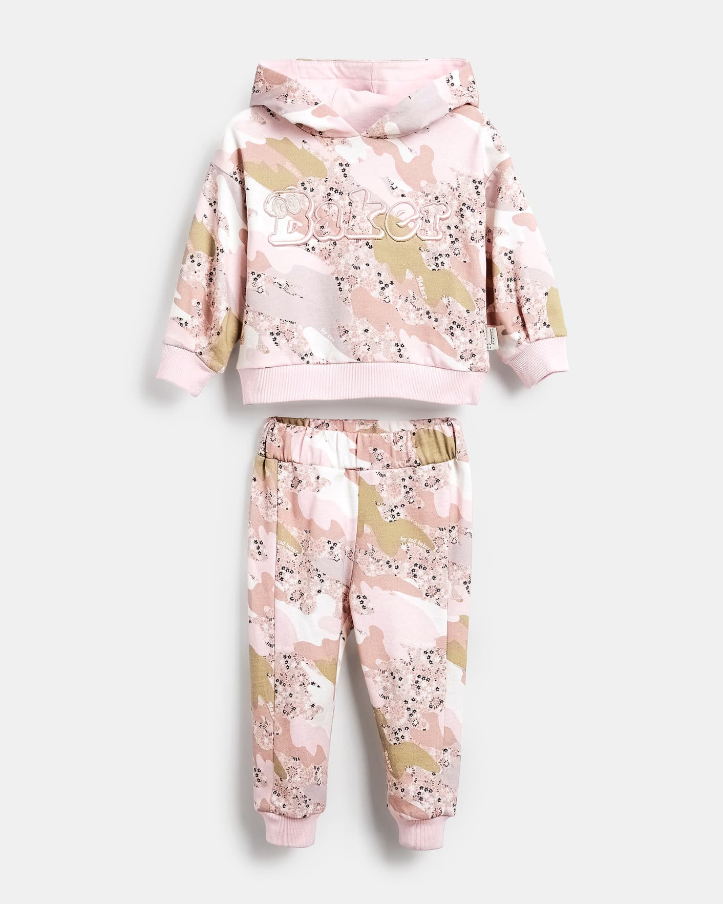 Light Pink Camo Printed Hoodie And Jogger Set Ted Baker