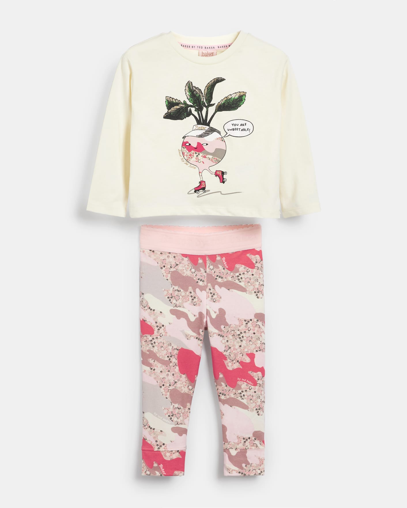 White Vegetable Top With Printed Legging Ted Baker