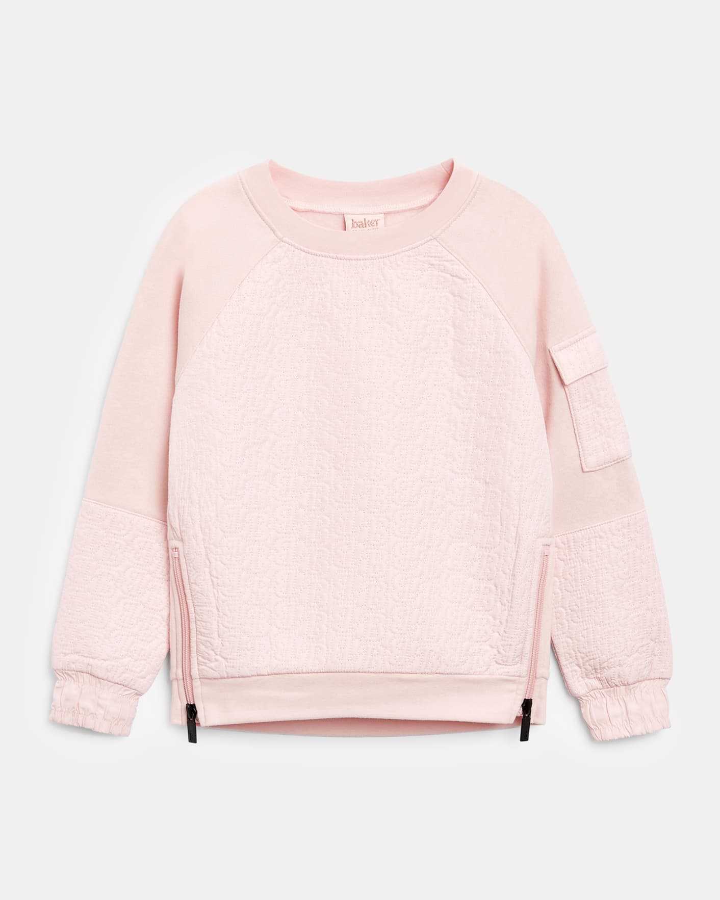 Light Pink Quilted Branded Sweatshirt Ted Baker