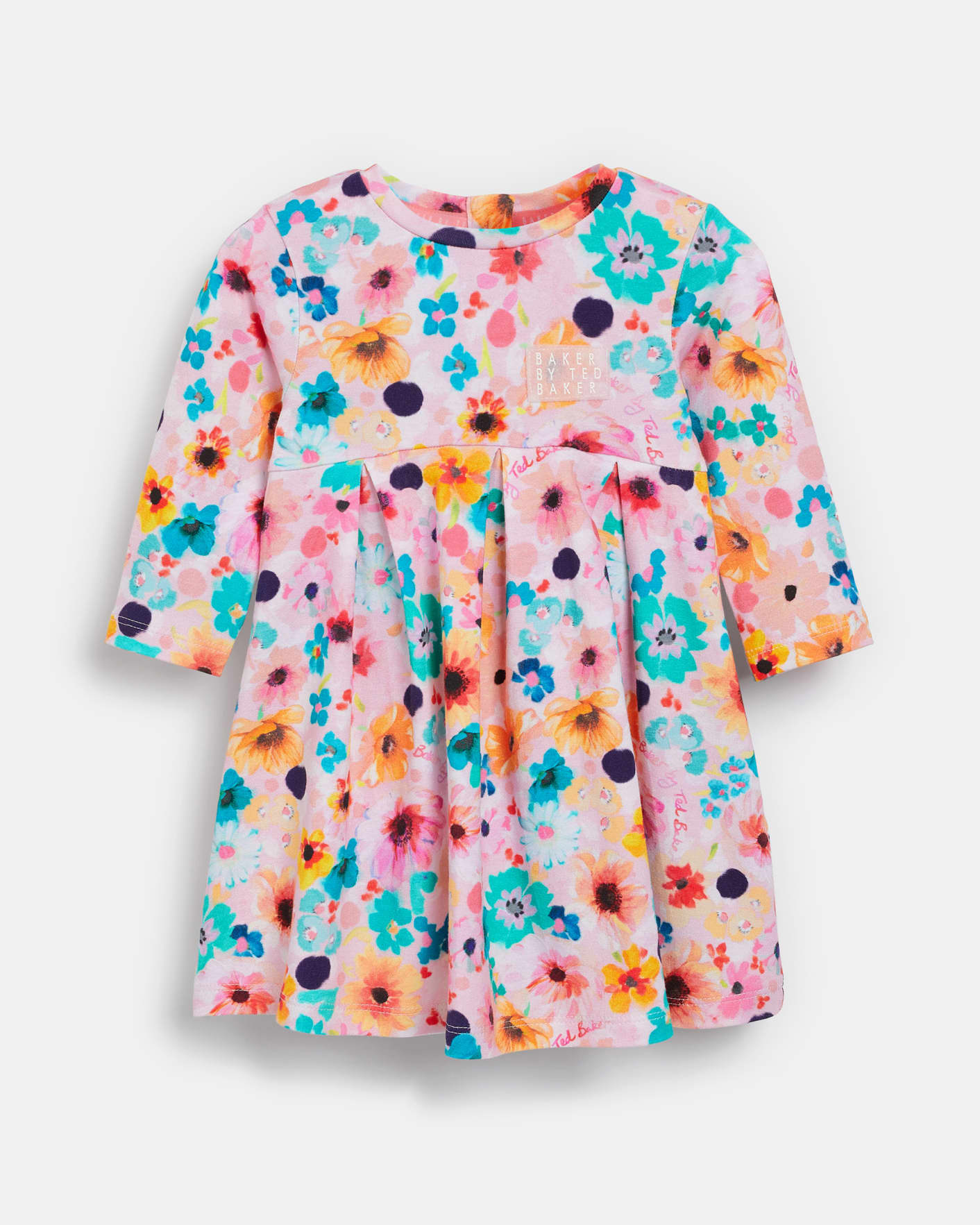 Multicoloured Floral Printed Long Sleeve Dress Ted Baker