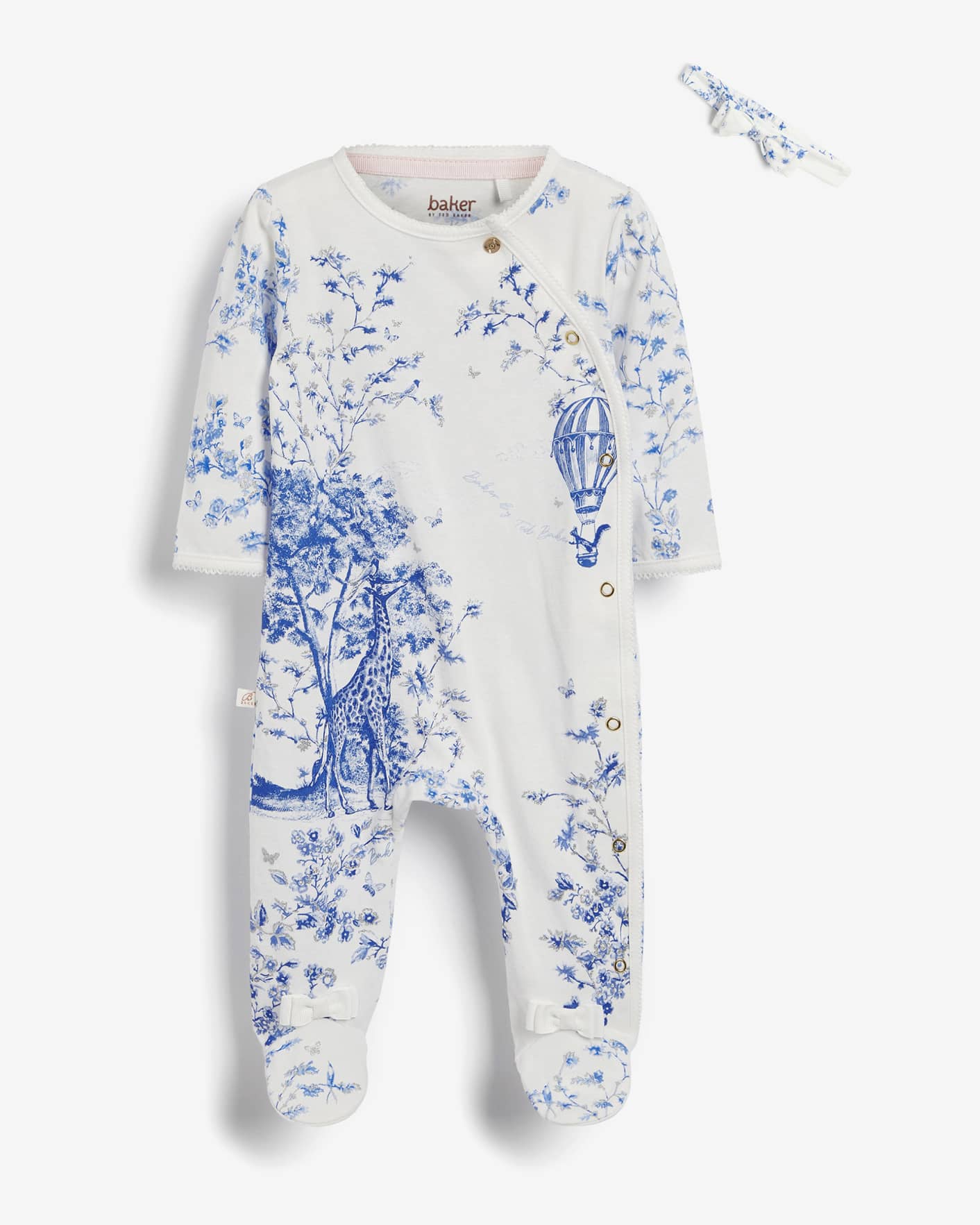 Weiß All Over Printed Sleepsuit Ted Baker