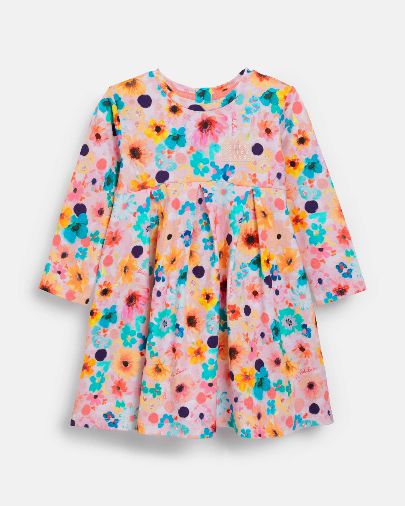 Multicoloured Jersey Printed Floral Long Sleeve Dress Ted Baker