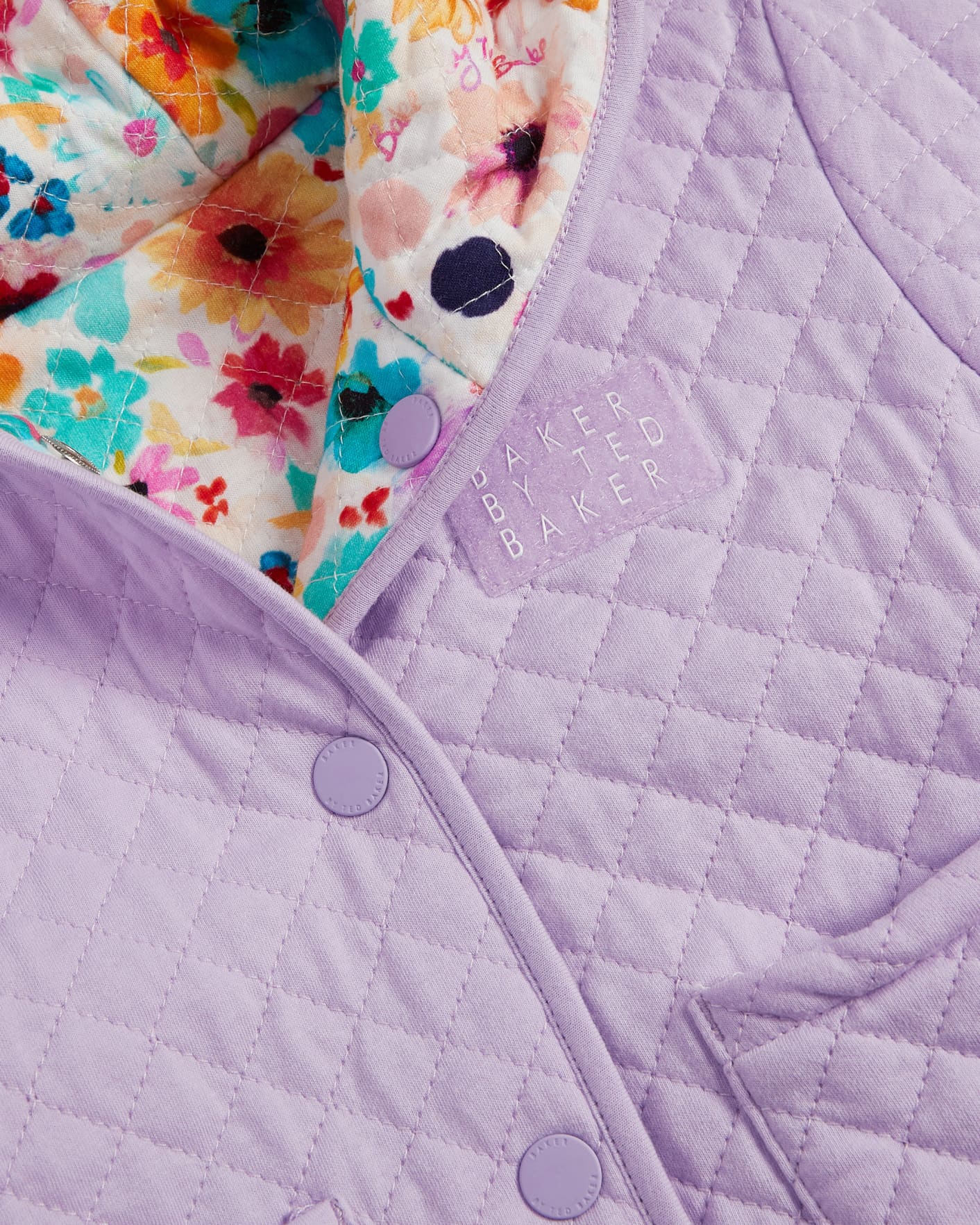 Lilac Printed Reversible Quilted Jacket Ted Baker